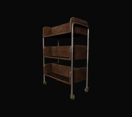 Wooden Book Cart